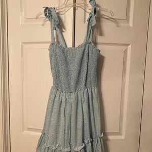 Baby Blue  tie strap dress